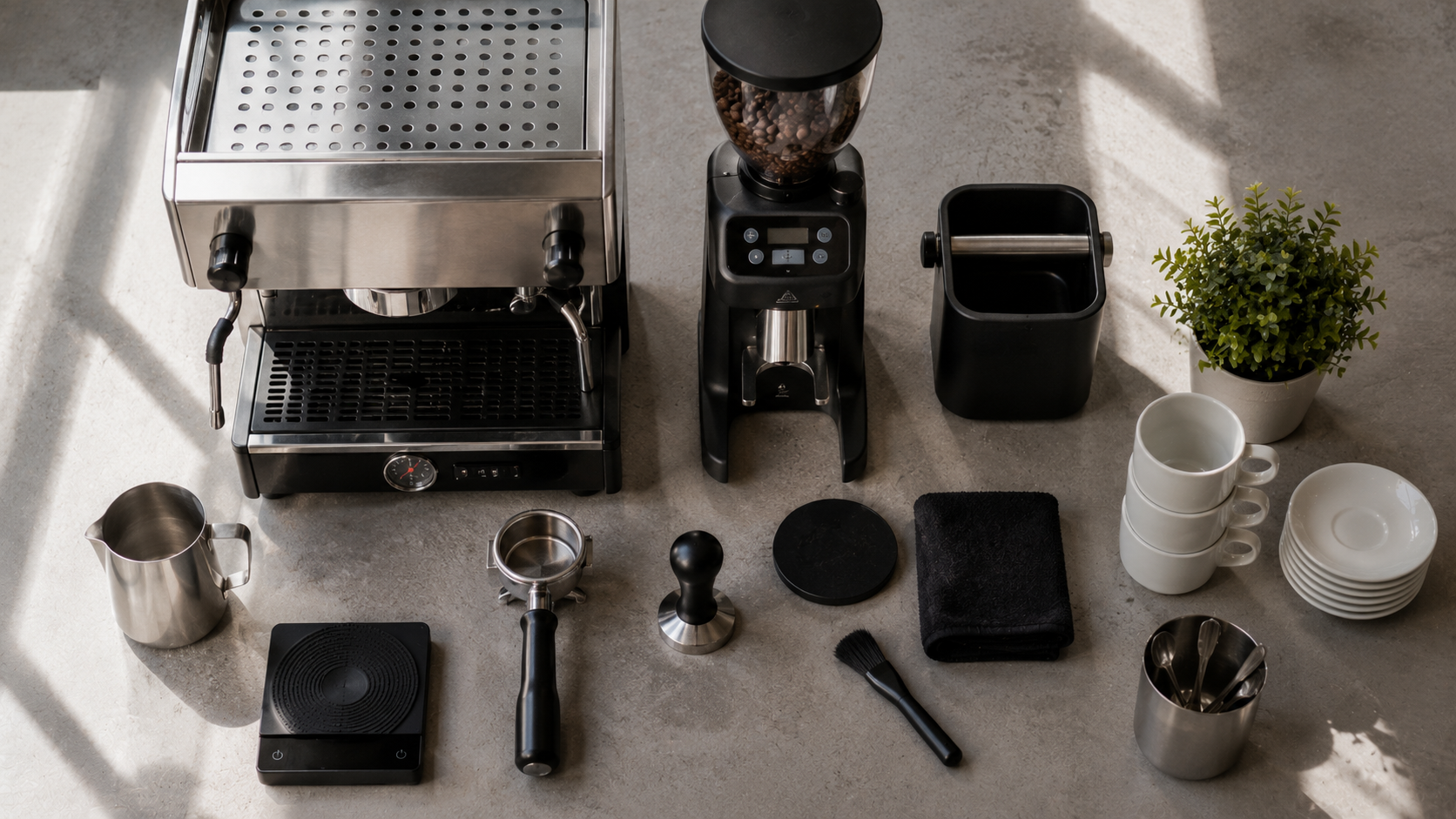 Espressomaschine im heimischen Kuechen-Setup — Heim-Barista-Kurs Dresden