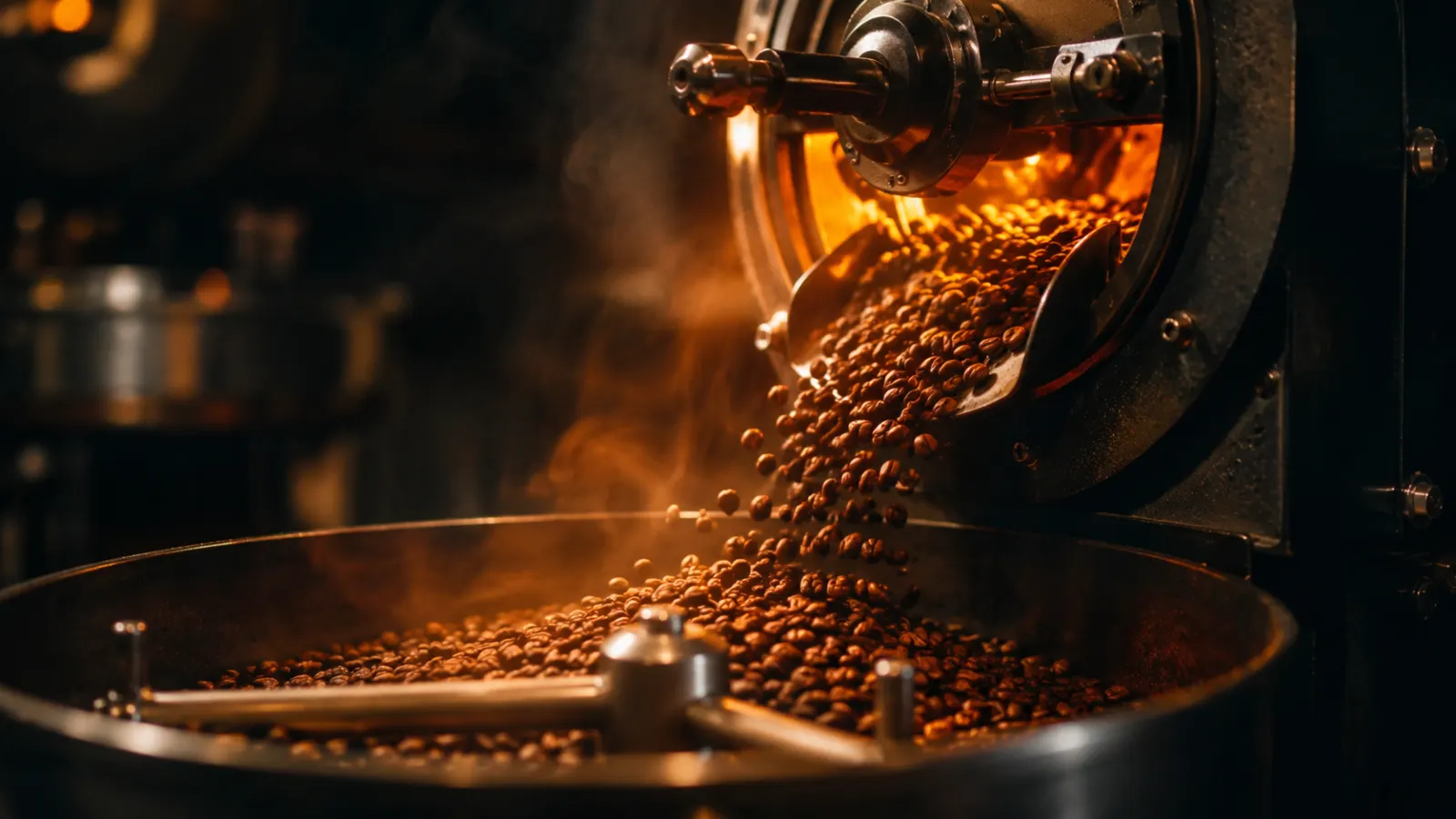 Röstkurs Dresden: Trommelröster mit Kaffeebohnen